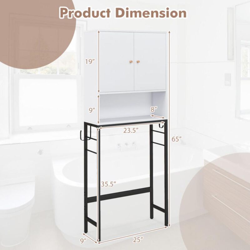 Hivvago Over The Toilet Storage Cabinet with 2 Doors and Adjustable Shelf