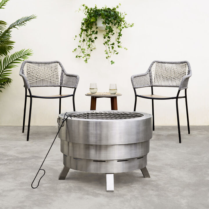 Felix 25" Collapsible Stainless Steel Wood Burning Fire Pit
