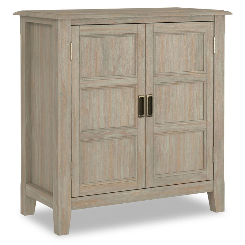 Burlington SOLID WOOD 30 inch Wide Transitional Low Storage Cabinet in Distressed Grey