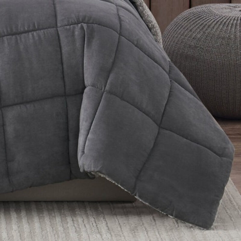 Reversible Plush Sherpa and Micro Suede Comforter Set – Cozy, Warm & Stylish