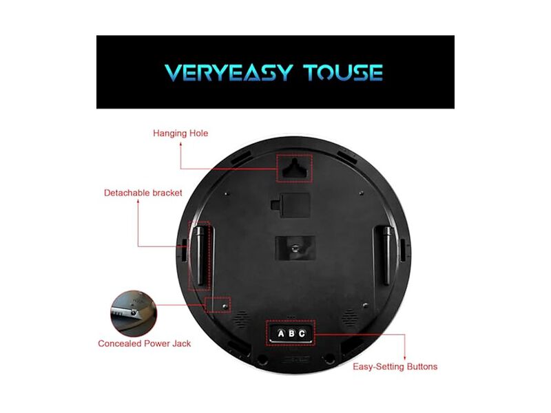 Digital LED Moon Earth Temperature Display Wall Clock 87 Inch Home Decor image number 3