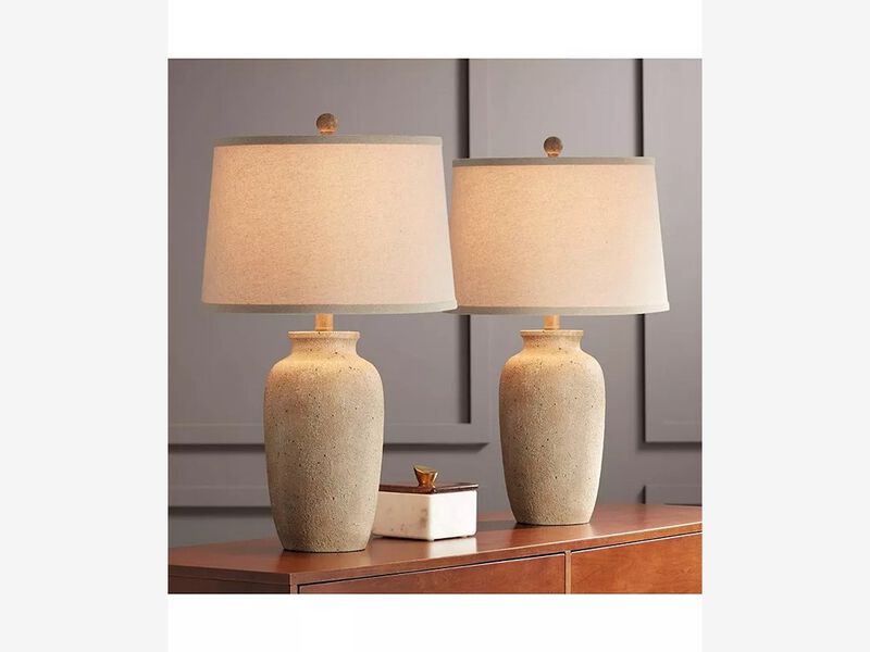 Regency Hill 25 1/2" High Farmhouse Rustic Coastal Country Cottage Table Lamps Set of 2 image number 1