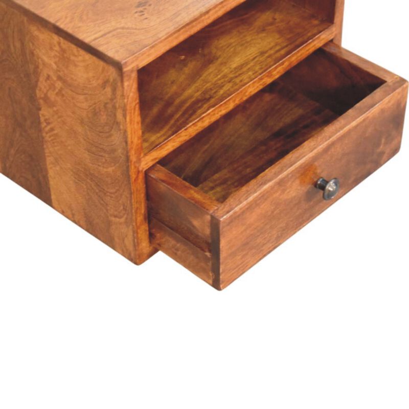 Artisan Furniture Solid Wood Solis 1-Drawer Chestnut Wall Mounted Nightstand