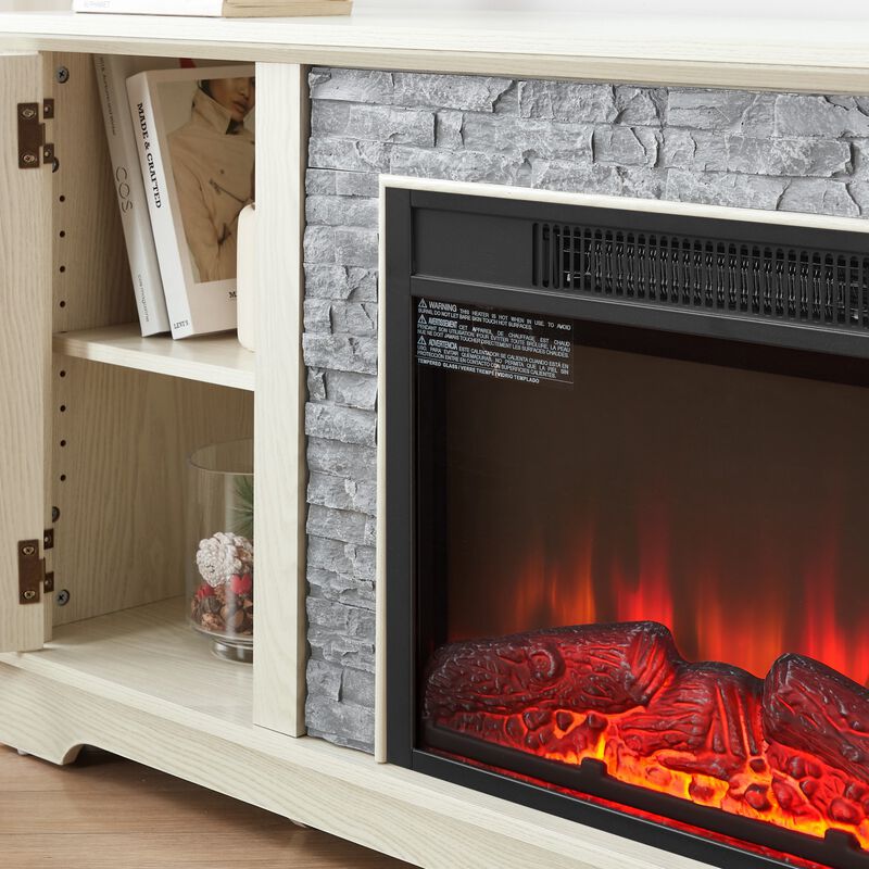 Modern TV Stand with 23" Electric Fireplace image number 6