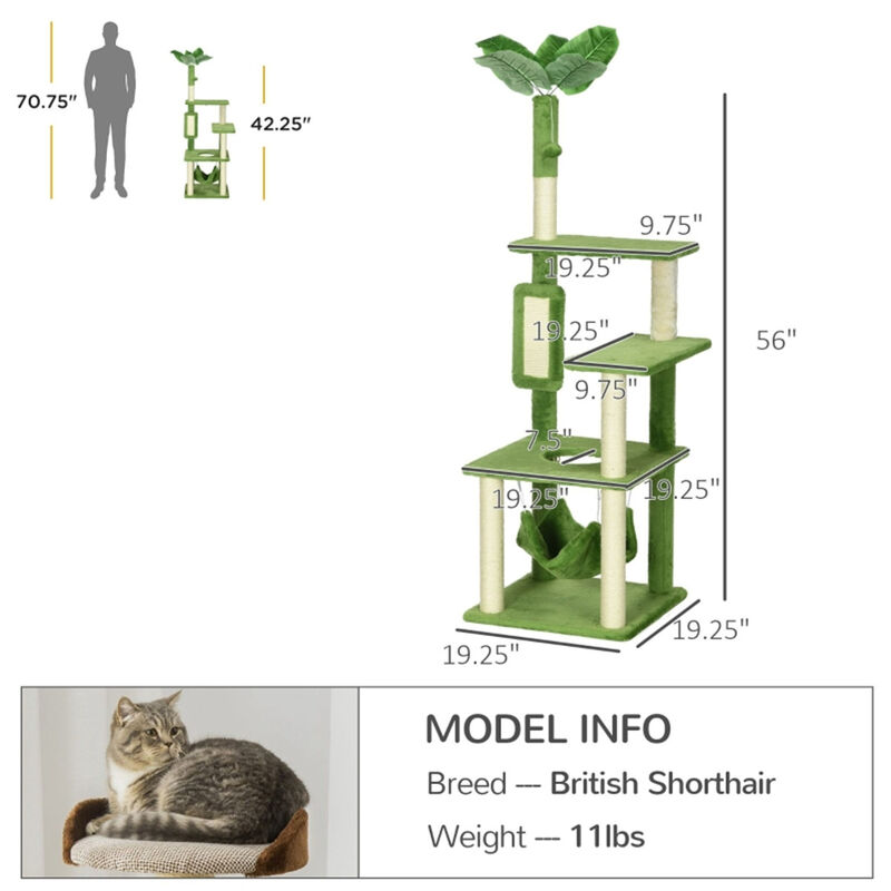 Cat House & Climbing Tower Multi-Level Cat Tree with Perches, Condos & Scratching Posts