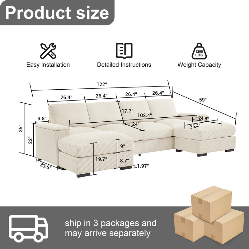 Monind U-Shaped Sectional Sofa image number 9