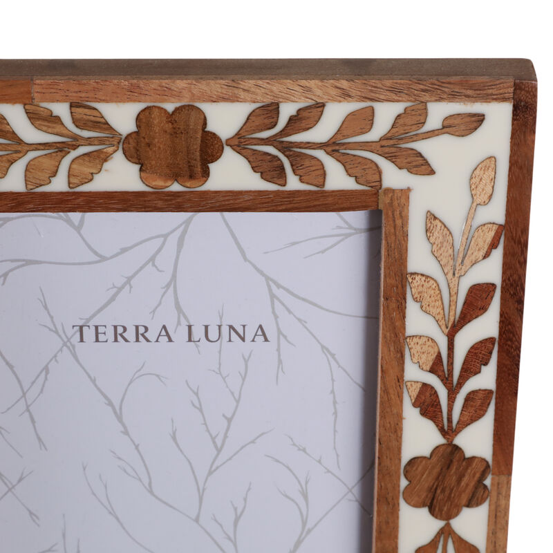 5x7 Wood Petals Photo Frame, White/natural image number 5