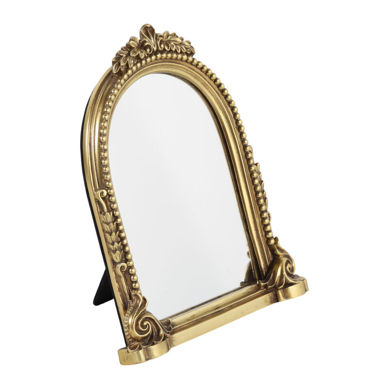 5x7" Ornate Arch Table Top Mirror, Gold image number 1