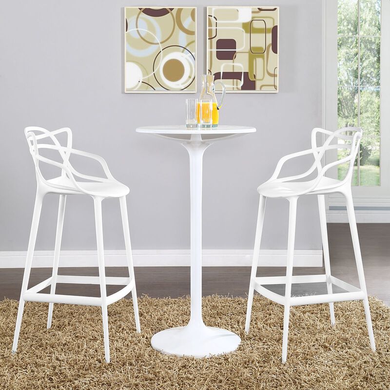 Modway Entangled Bar Stool (Set of 2), White image number 3