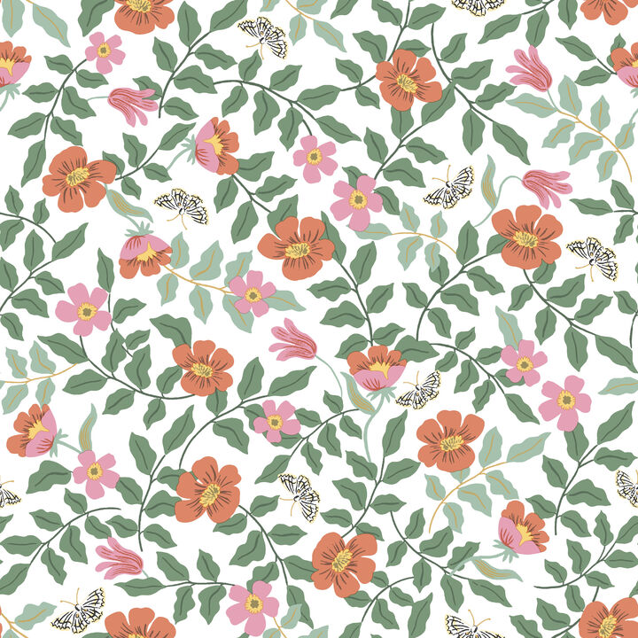 Primrose Rose & Cream Peel & Stick Wallpaper