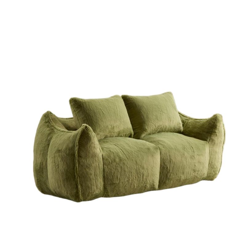 Whisen Giant Bean Bag Couch Ultra Soft Fluffy Loveseat Oversized Chase Lounge Chair with Pillows image number 4