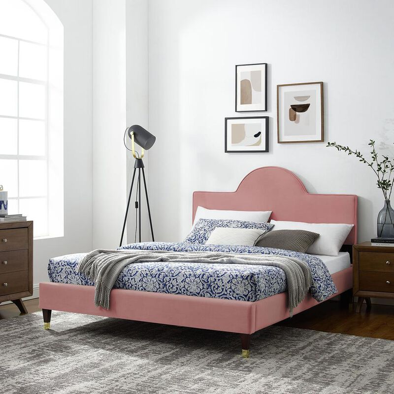 Aurora Performance Velvet King Bed - Dusty Rose MOD-7032-DUS image number 8