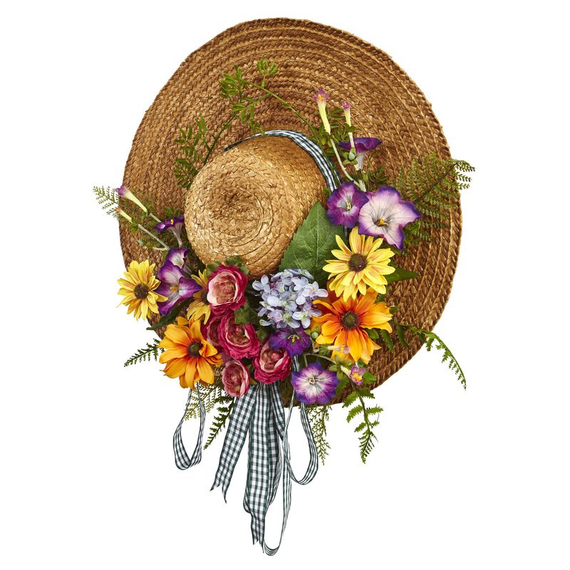 Hivvago Mixed Flower Hat Wreath