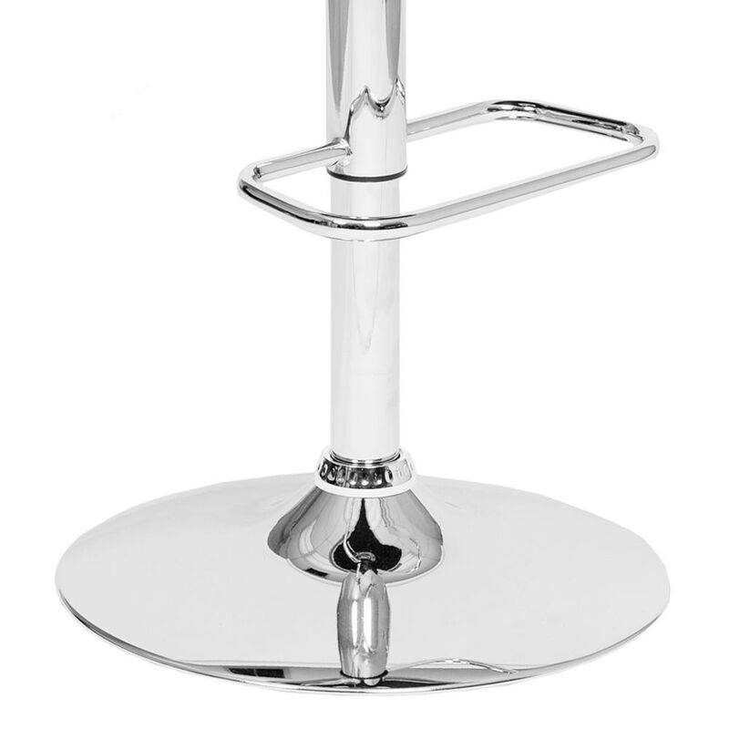 Hivvago 25 Inch Cream And Silver Iron Swivel Low Back Adjustable Height Bar Chair