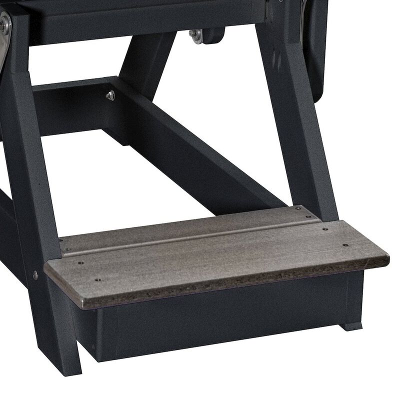 American Furniture Classics Fan Back Balcony Glider in Coastal Gray on a Black Base