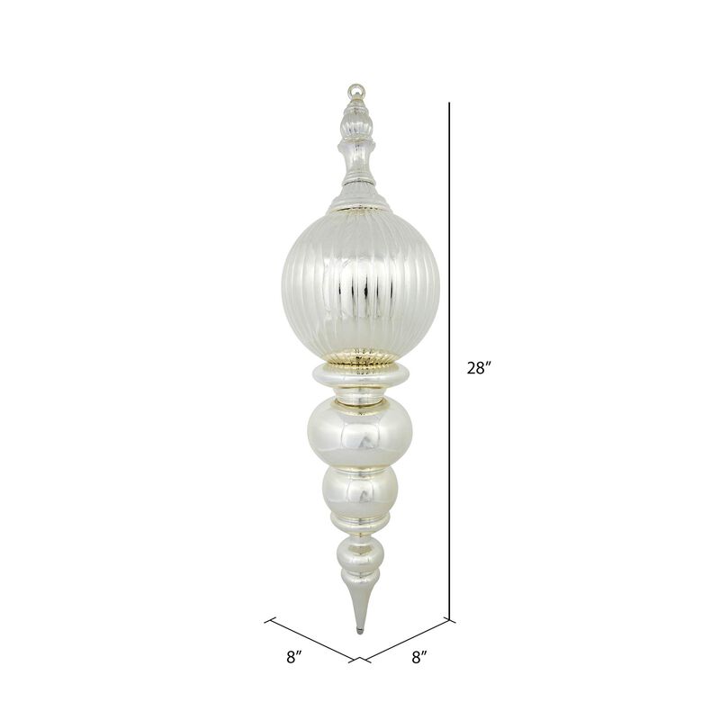 Vickerman 28" Shiny Finial Christmas Ornament, Shatterproof Plastic, Holiday Christmas Tree Decoration, Champagne image number 1