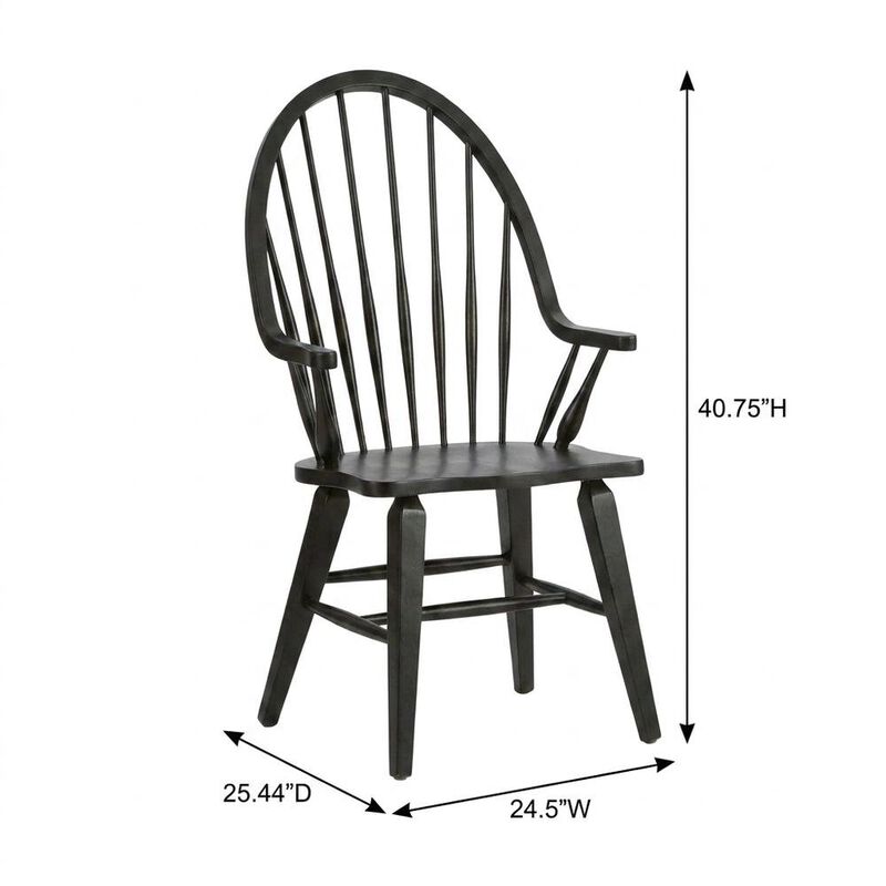 Liberty Furniture Windsor Back Armchair in Black with Elegant Tobacco Finish image number 4