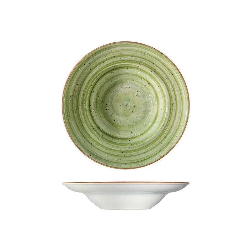 Therapy dia.10.75" h:2.25" 16 oz. Round Green Vitrified Bowl (Set of 2) image number 3