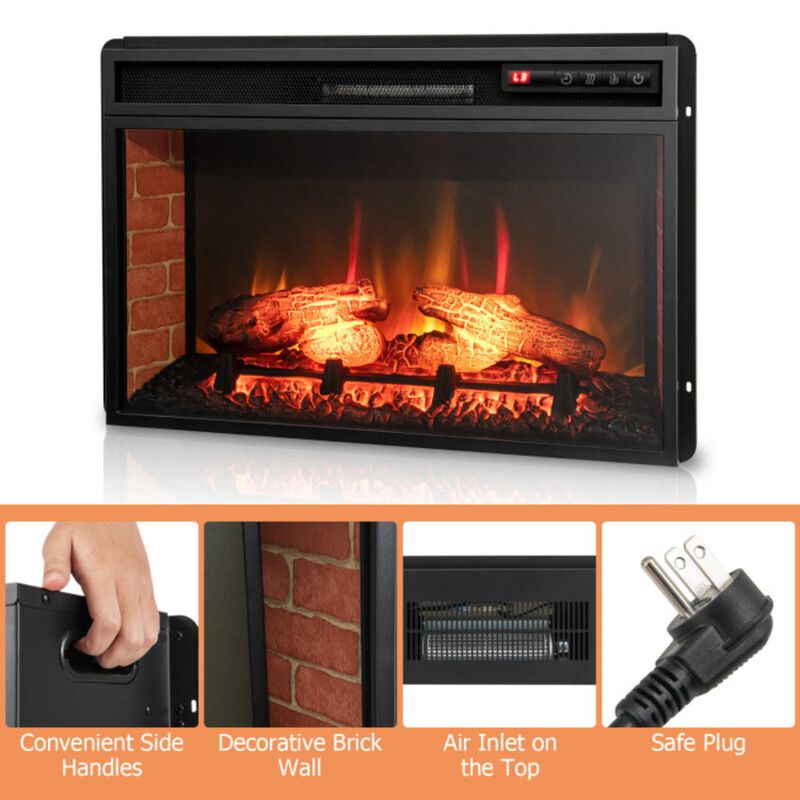 Hivvago 26 Inch Infrared Electric Fireplace Insert with Remote Control-Black