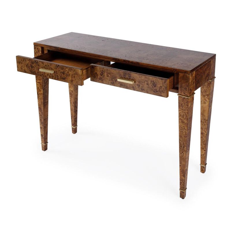 Butler Specialty Kai 2 Drawer 45" Burl Wood Console Table image number 2