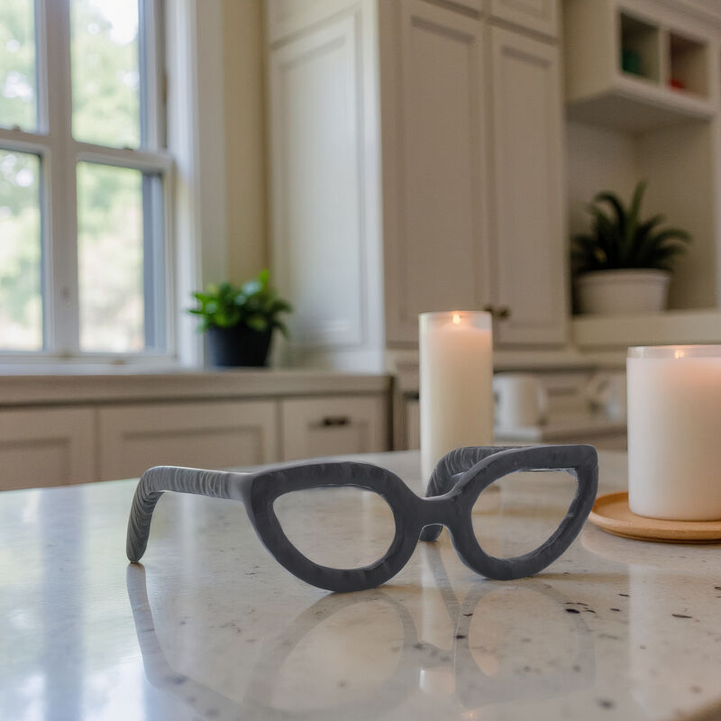 Black Cat Eye Glasses Sculpture