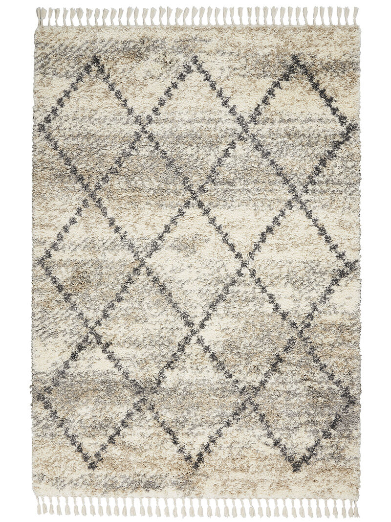 Oslo Shag OSL01 Ivory/Gray 5'3" x 7'9" Rug