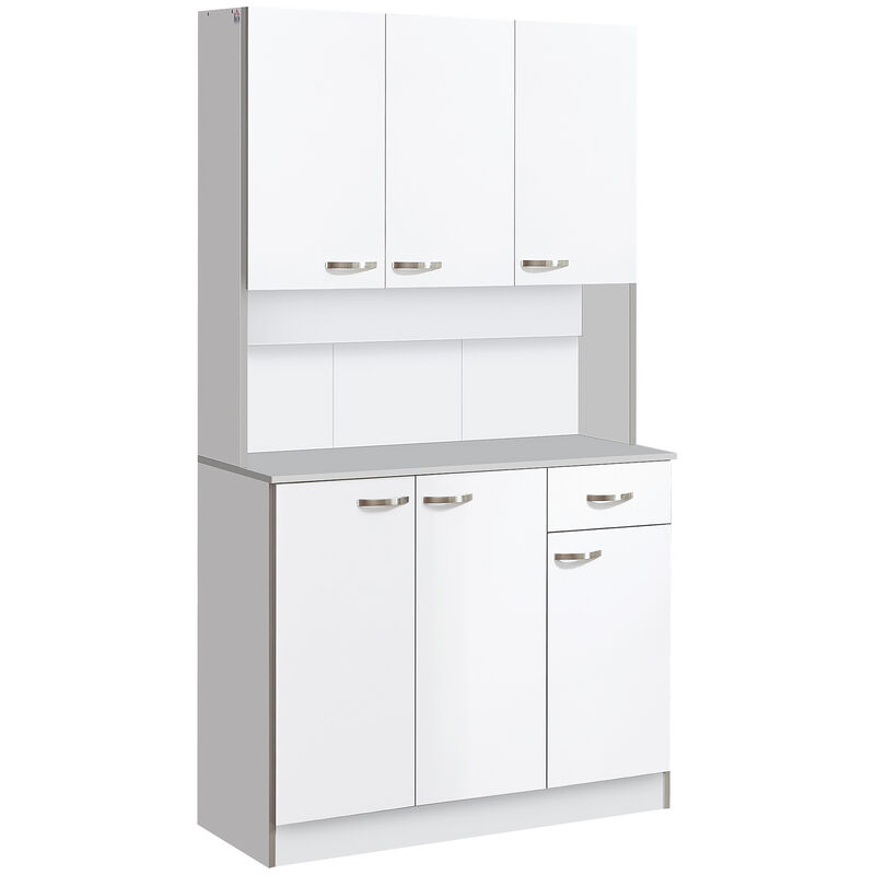 Hivvago Tall Storage Cabinet with Countertop and 3 Adjustable Shelves image number 0