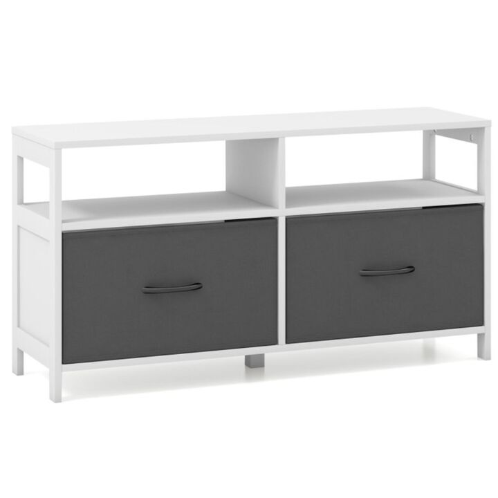 Hivvago Fabric Chest of Drawers with 2 Drawers and 2 Open Shelves