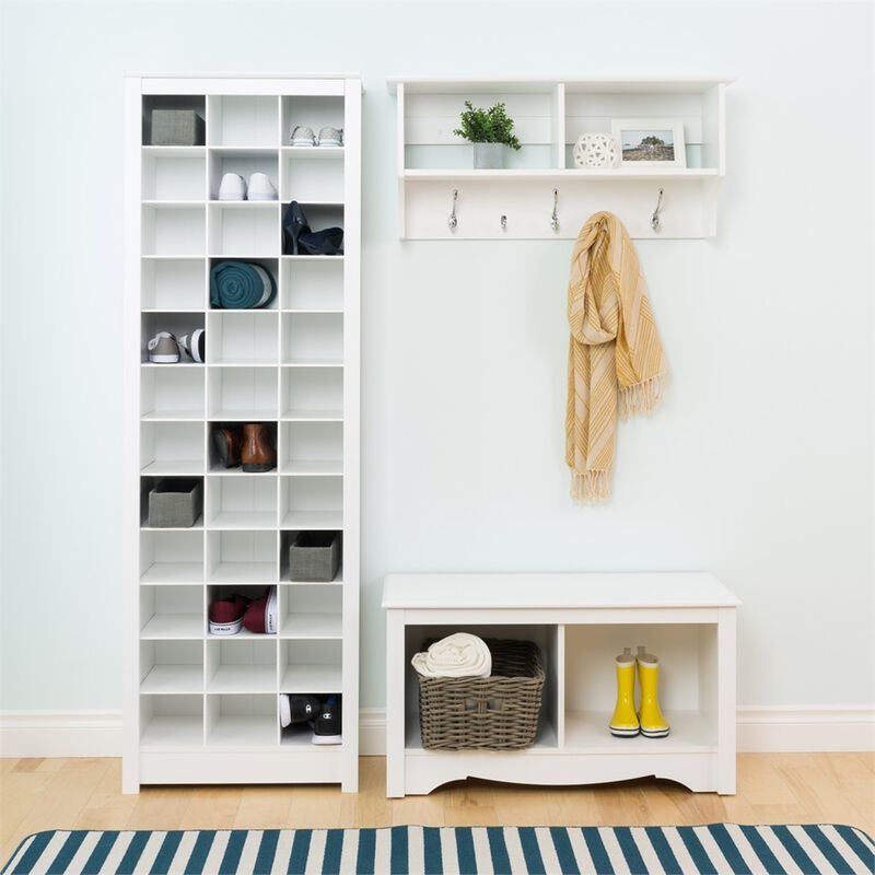 Prepac Space-Saving Shoe Storage Cabinet, White