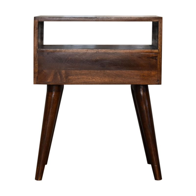 Modern Chestnut Solid Wood 1 Drawer  NightStand