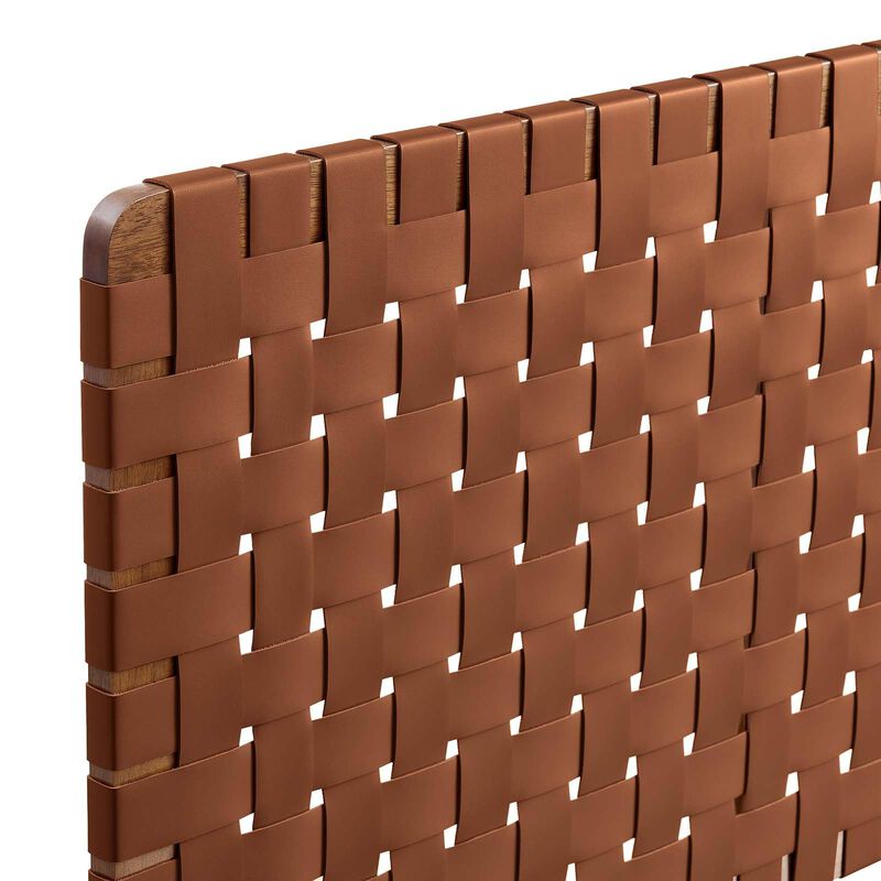 Sparta Weave Wall-Mount Vegan Leather Queen Headboard image number 5