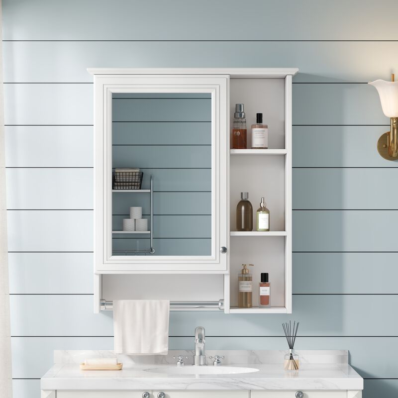 ELEMENT ACE Wall Mounted Medicine Cabinet with Adjustable Shelf and Integrated Towel Bar Organization Solution image number 9