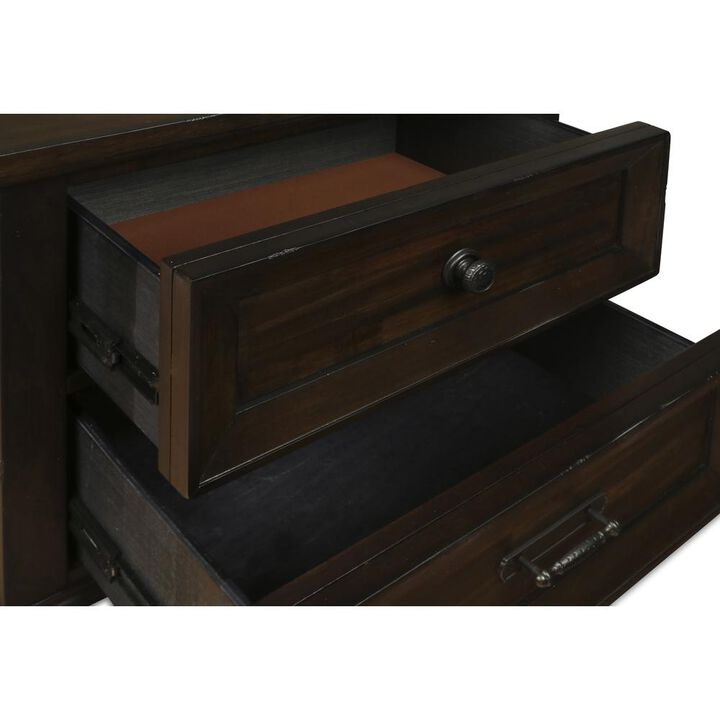 New Classic Furniture Furniture Sevilla Solid Wood 2-Drawer Nightstand in Walnut