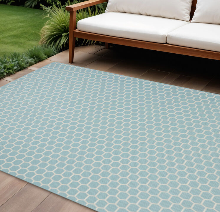 HomeRoots Geometric Indoor Outdoor Area Rug