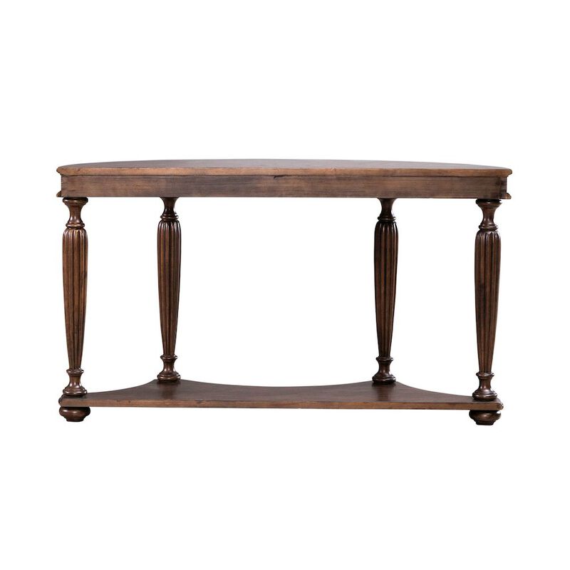 Liberty Furniture Allington Demilune Sofa Table for Living Room - Satin Sienna image number 2