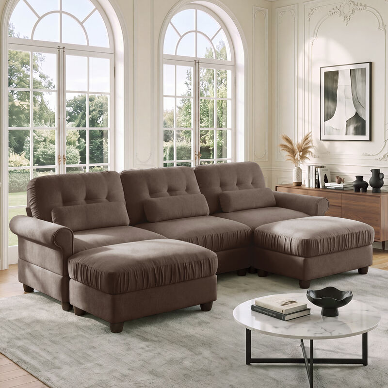 Rucis Chenille U‑Shape Modular Sectional Sofa image number 2