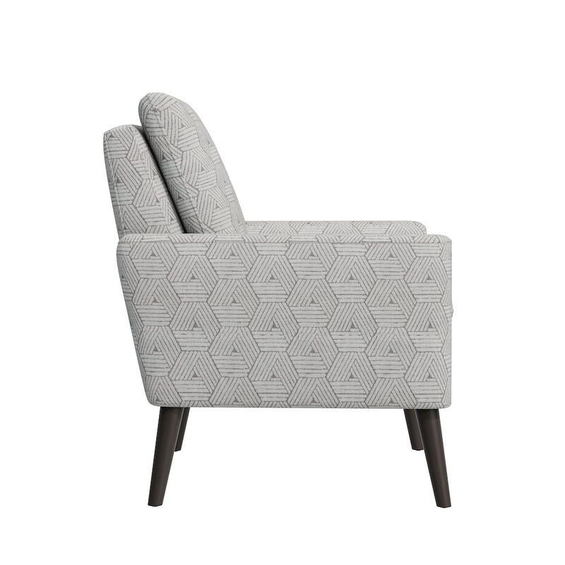 HL Home Furnishings Mid-Century Modern Armchair in Tan and Cream Honeycomb