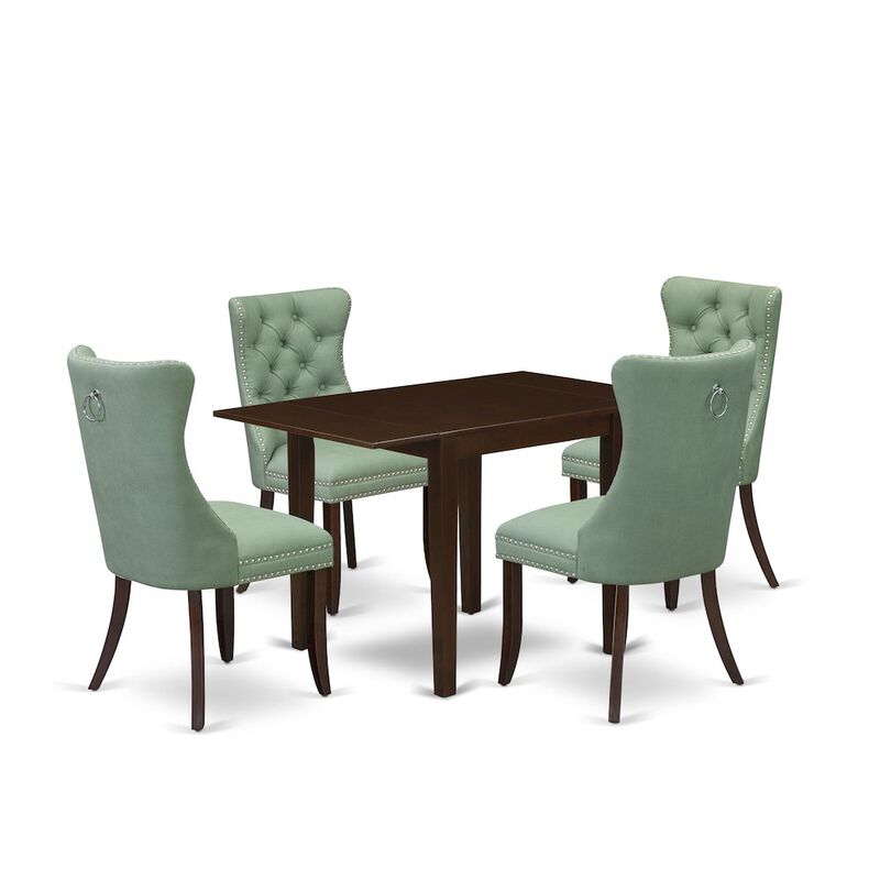 5 Piece Dining Set Consists of a Rectangle Kitchen Table with Dropleaf