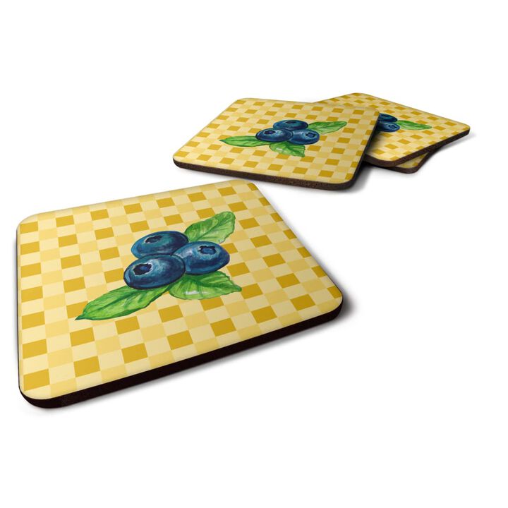Caroline's Treasures Blueberries on Basketweave Decorative coasters, 3.5, Multicolor