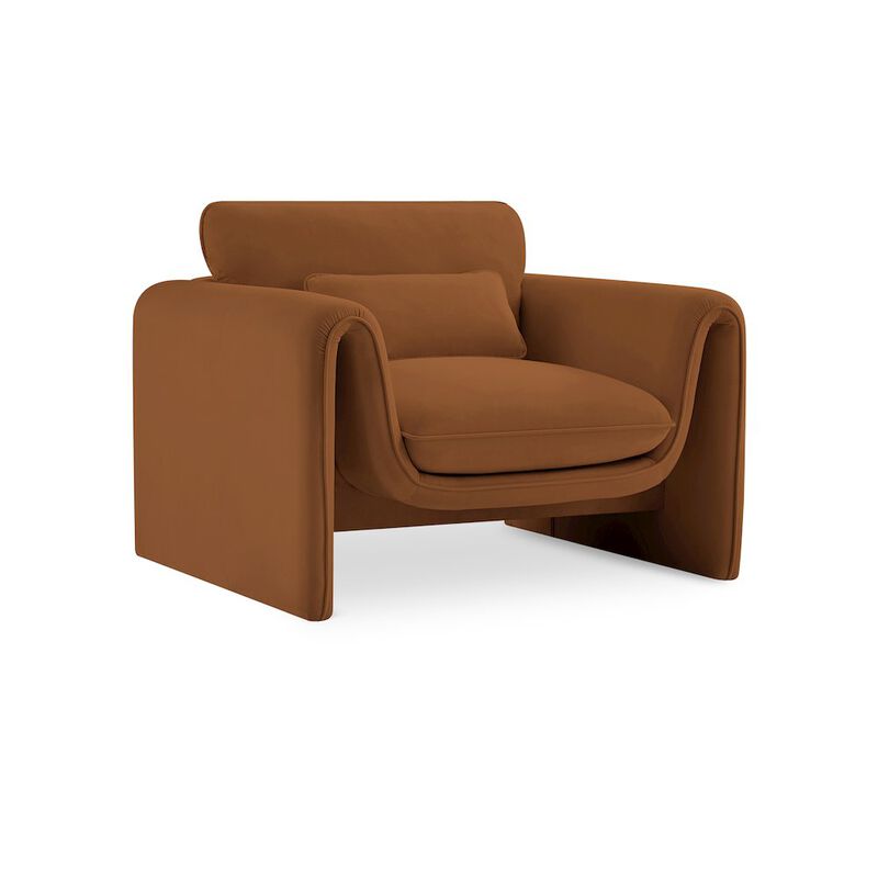 Meridian Furniture Sloan Saddle Velvet Fabric Chair