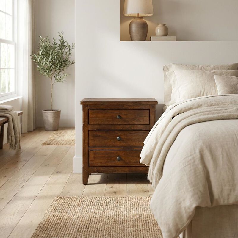 Starlight Canyon Home Nightstand with Style and Mindi Wood for Bedroom Storage image number 2
