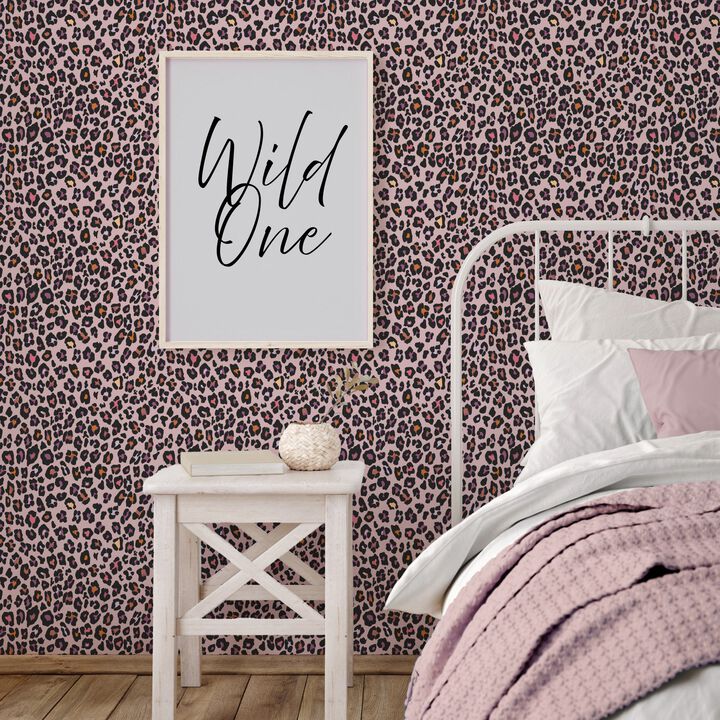 Kids and Teens Fun Leopard Pink Wallpaper G78565