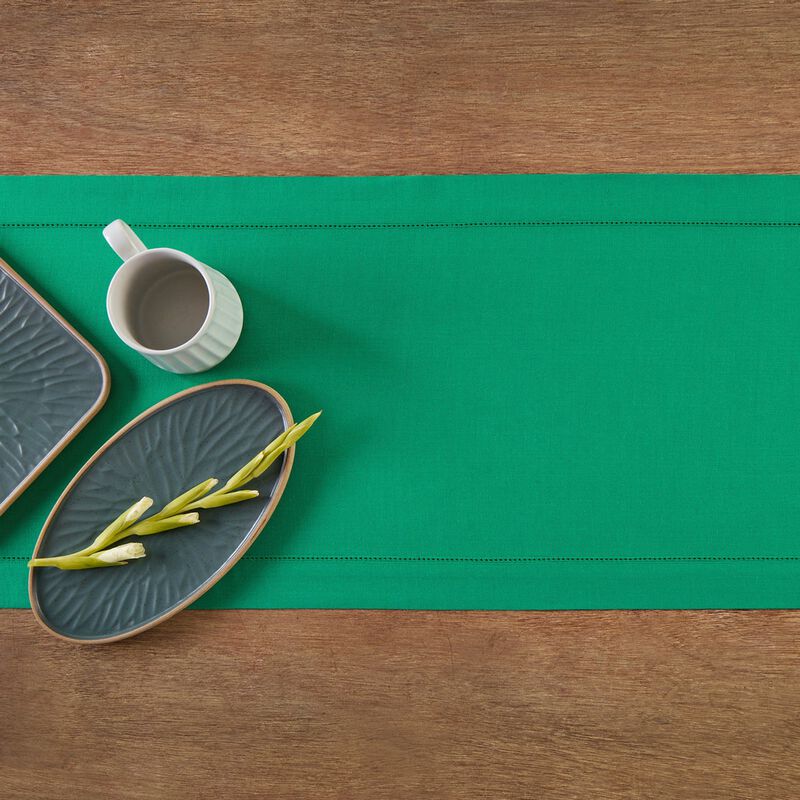 Solino Home Classic Hemstitch 100% Linen Table Runner &ndash; Handcrafted, Machine Washable, Perfect for Holiday and Everyday Dining