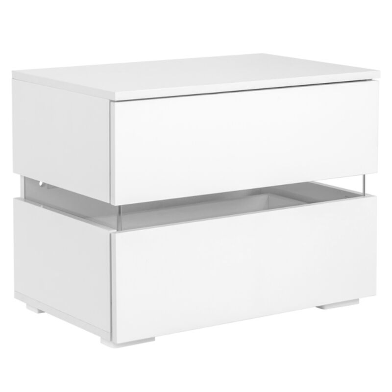 Modern Bedside Table with RGB LED Lights – Double Side Cabinet