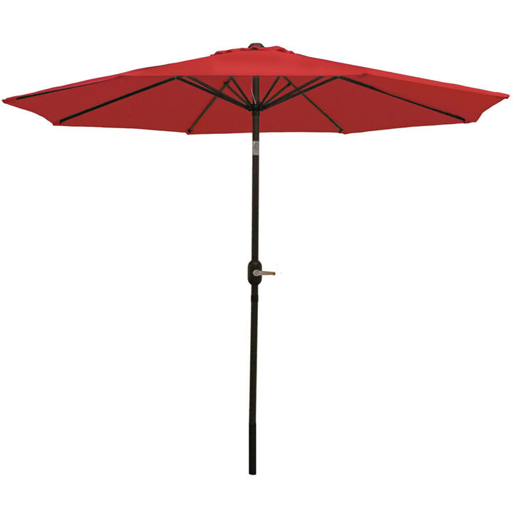 Sunnydaze 9 ft Aluminum Patio Umbrella with Tilt and Crank