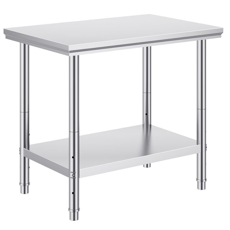 VEVOR Stainless Steel Work Prep Table Commercial Worktable Food Prep 90x60x80 cm image number 7
