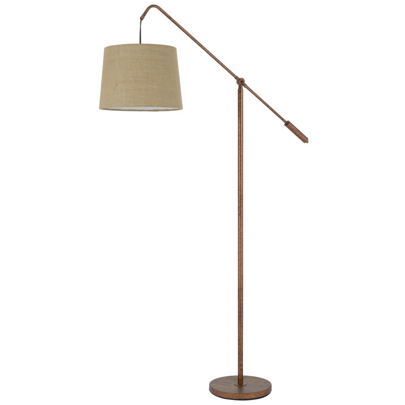 68 Inch Adjustable Arc Arm Metal Floor Lamp, Rustic Bronze image number 0