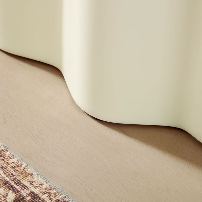 47.24 Inch Fiberglass Entryway Table for Living Room,Narrow Console Table, Modern Wavy Design Sofa Table Entrance Table image number 7