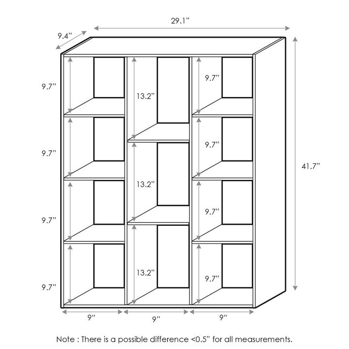 Furinno 11-Cube Reversible Open Shelf Bookcase, White/Light Blue