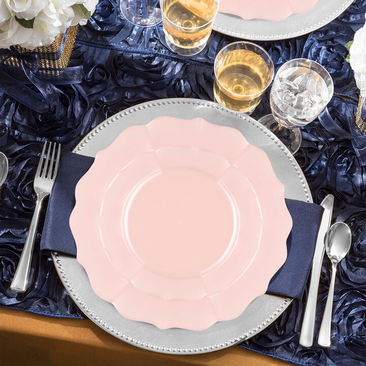 Pearl Pink Round Lotus Plastic Wedding Value Set (120 Sets)